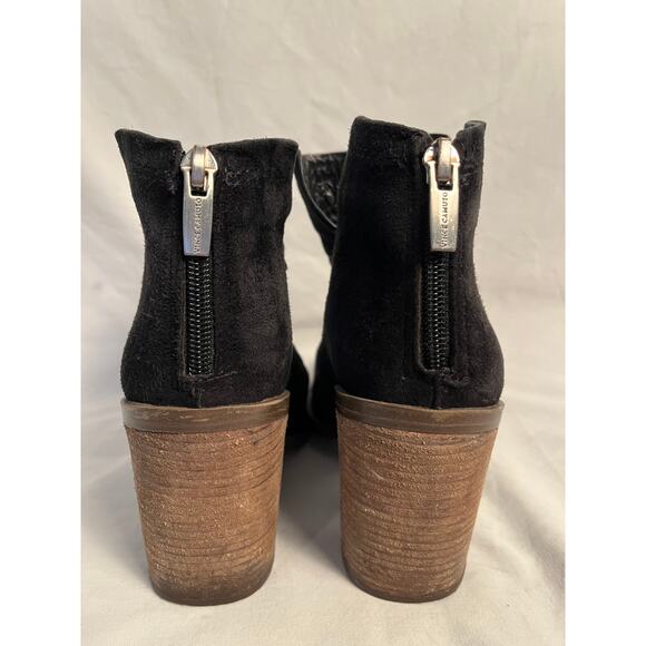 Vince Camuto Black Suede Ankle Boots Block Heel Women’s Size 7 - Picture 3 of 8